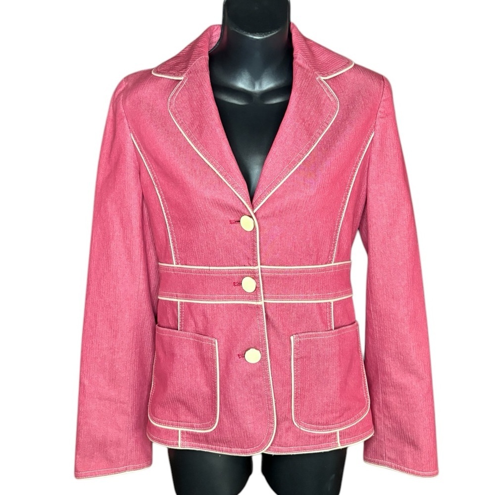 Cynthia Steffie vintage military style pink blazer sz small preloved - Picture 1 of 7